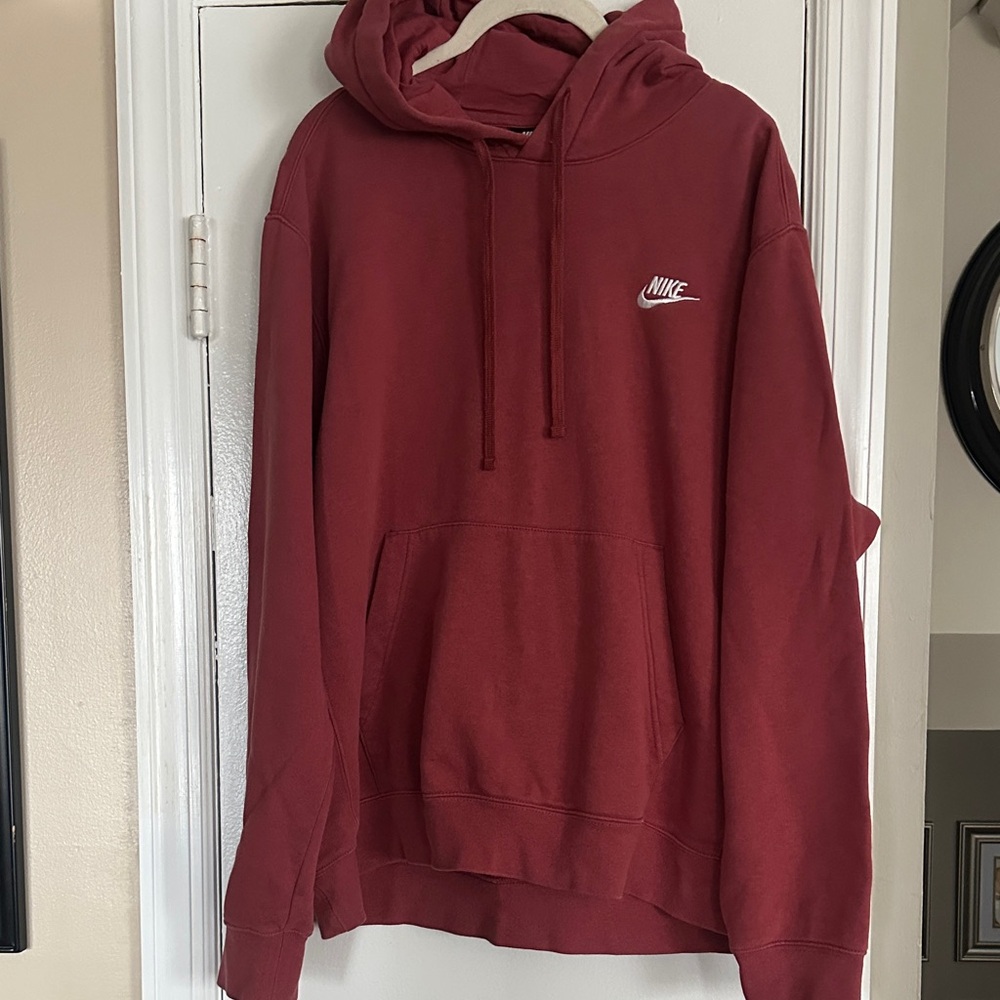 Nike Rust Hoodie with White Swoosh